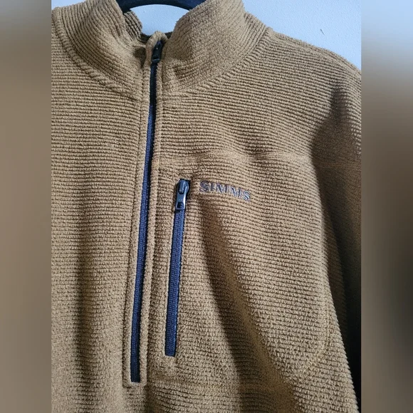 Simms x Northland Tackle Rivershed 1/4 Zip Fleece Camel/Tan Color Mens 2XL - Picture 2 of 10